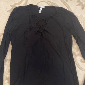 Leith black Tie front top